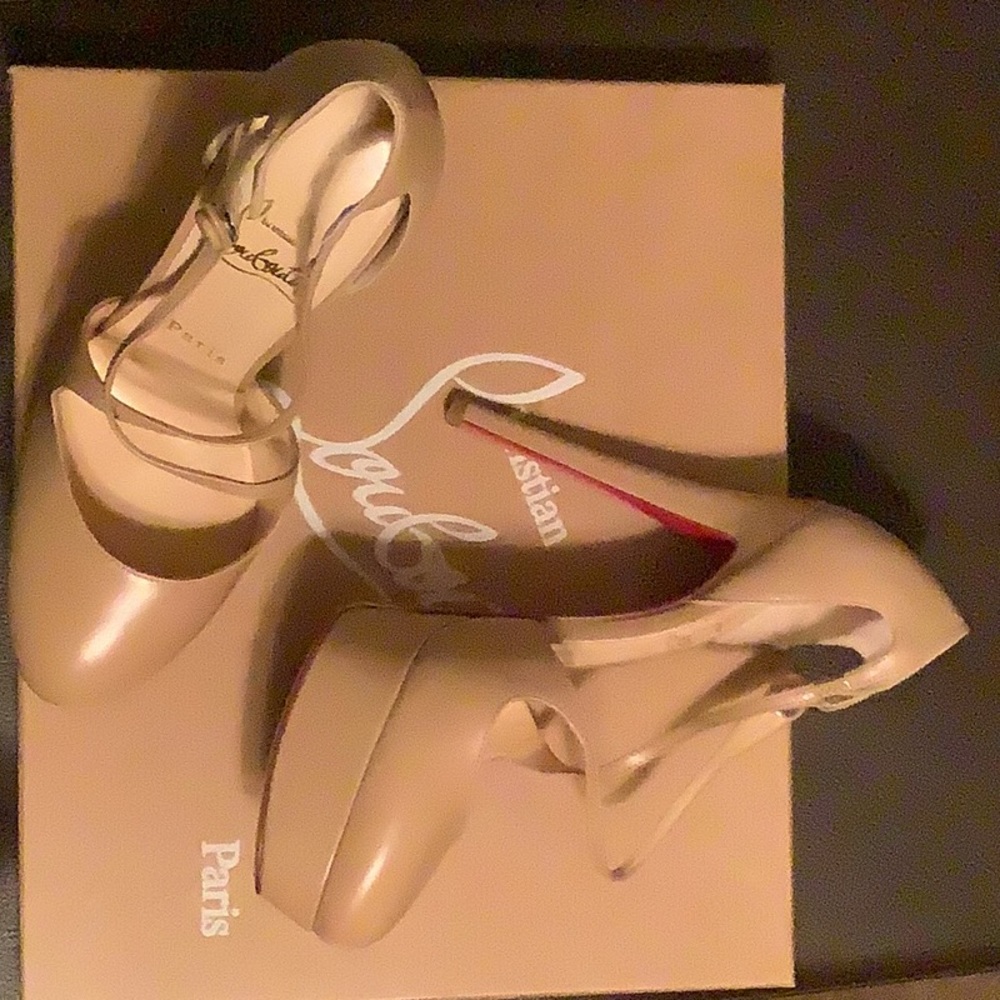 Christian Louboutin beige pumps